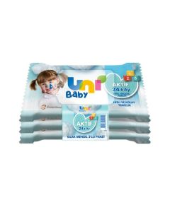 Влажные карманные салфетки Uni Baby Active Extra Hygiene, 3x15 шт.