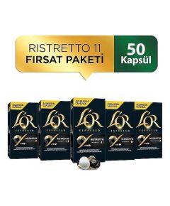 L'Or - RISTRETTO - Интенсивность 11 - Nespresso Compatible Capsule Coffee Pack 10 x 5 пакетов (50 штук)