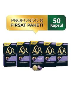 L'Or -lungo Proforond-Intensity 8-Nespresso Compatible Capsule Coffee Pack 10 x 5 пакетов (50 штук)