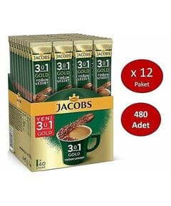 Jacobs 3ü1 В то же время, золотой кофе, интенсивный аромат 480 штук (40 x 12 упаковок)