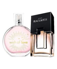 Avon Black Sude для мужчин and Wish of Love для женщин Package