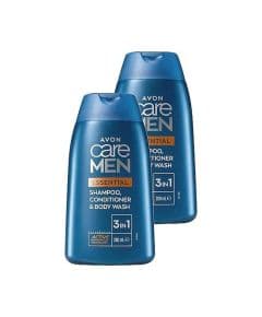 Avon Care Men Essential 3 в 1: Шампунь, Уходовый Крем и Гель для Душа 200 мл. Набор из двух предметов.