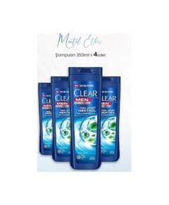 Шампунь против перхоти Clear Men Cool Sport с ментолом, 350 ml, 4 штуки