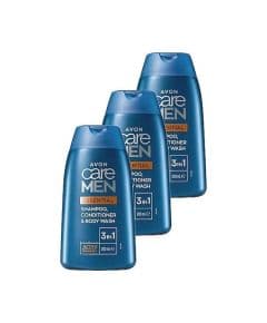 Avon Care Men Essential 3 в 1 шампунь, Крем для ухода и гель для душа 200 мл. Набор из трех предметов.