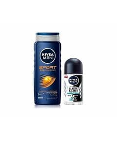 Nivea Men Sport Гель для душа 500 мл + Невидимый черно-белый свежий мужской роликовый дезодорант 50 мл