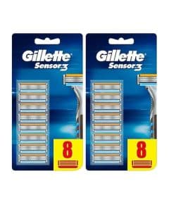 Gillette Sensor3, 8 штук, 2 запасных бритвенных лезвия