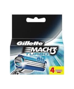 Gillette Mach3 Turbo Запасное бритвенное лезвие, 4 штуки