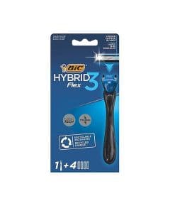 Bic Flex3 Бритва Hybrid с 3 лезвиями, 1 ручка и 4 картриджа