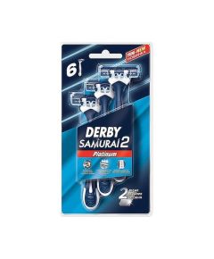 Derby Samurai Platinum 2-лезвийные бритвенные лезвия, 6 штук