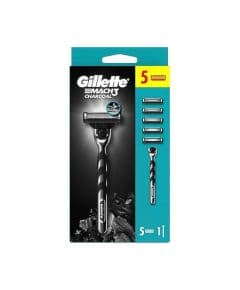 Gillette Mach3 угольная бритва и 5 запасных лезвий для бритья