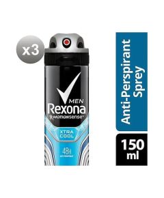 Rexona Men Xtra Cool Антиперспирант Мужской Дезодорант Спрей 150 мл 3 Штуки