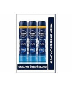 NIVEA MEN Мужской спрей-дезодорант Fresh Active, 48 часов защиты от пота, 200 мл х 3 штуки