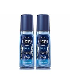 NIVEA Men Мужской Дезодорант-спрей Fresh Active против пота и запаха пота для защиты в течение 48 часов 75млх2