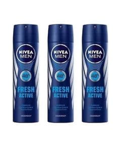 Nivea Men Fresh Active 48 часов защита мужской спрей-дезодорант 150 мл, 3 штуки