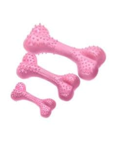 AQUAEL Comfy Toy собачья игрушка DENTAL BONE длиной 12 см, розовый, с ароматом клубники