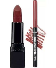 Avon Ultra матовая губная помада Divine Twig и карандаш для губ Glimmerstick Buttered Rum набор