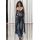 Zara Длинное платье с бахромой , Цвет: Черный, Размер: M-L
