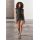 Zara Короткое обтягивающее платье из вязаного материала с высоким воротником и короткими рукавами, Цвет: Черный, Размер: S