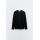 Zara Футболка с вырезом "henley" и отделкой из ткани, Цвет: Черный, Размер: S