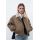 Zara Утепленная куртка бомбер из вощеной ткани с контрастным воротником , Цвет: Коричневый, Размер: S