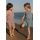 Zara Timelesz - полосатый ребристый комплект , Цвет: Синий, Размер: 1½ лет (86 см)