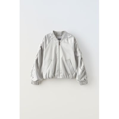 Zara metallic bomber jacket 2025