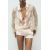 Zara Рубашка с воротником и длинными рукавами из контрастного бархата с полупрозрачными вставками, Цвет: Белый, Размер: XS, изображение 3