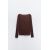 Zara полупрозрачная футболка с лодочным вырезом и длинными рукавами, Цвет: Коричневый, Размер: M, изображение 6