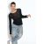 Zara Полупрозрачный топ из хлопка supima®, Цвет: Черный, Размер: M, изображение 4