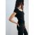 Zara Футболка из вискозы с круглым вырезом и очень короткими рукавами, Цвет: Черный, Размер: S, изображение 3