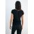 Zara Футболка из вискозы с круглым вырезом и очень короткими рукавами, Цвет: Черный, Размер: S, изображение 4