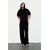 Zara Брюки средней посадки из эластичного трикотажного материала с компактным, мягким и непрозрачным плетением, Цвет: Черный, Размер: S