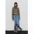 Zara Укороченный свитер с рельефным узором и круглым вырезом горловины, Цвет: Зеленый, Размер: XS