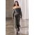 Zara Джемпер с разрезанными плечами и длинными рукавами, украшенный металлической аппликацией, с прямым вырезом, воротником и оборкой, Цвет: Серый, Размер: S
