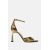 Zara Металлические сандалии на высоком каблуке с ремнем на лодыжке , Цвет: Металлик, Размер: 35, изображение 6