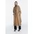 Zara Пальто с поясом longline belted wool blend coat , Цвет: Коричневый, Размер: XS