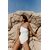 Zara Вышитый асимметричный купальник , Цвет: Бежевый, Размер: L