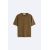 Zara Футболка с короткими рукавами из тяжелого хлопкового трикотажа, Цвет: Коричневый, Размер: S (US S), изображение 7