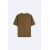 Zara Футболка с короткими рукавами из тяжелого хлопкового трикотажа, Цвет: Коричневый, Размер: S (US S), изображение 8