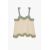 Zara Топ из вязаного материала с вырезом в форме буквы v и регулируемыми завязками на плечах, а также с волнистым нижним краем, Цвет: Бежевый, Размер: 6-7 лет (120 см), изображение 7