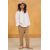 Zara Рубашка из льна с контрастными стежками - лимитированная коллекция , Цвет: Белый, Размер: 6 лет (116 см)
