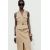 Zara Платье в стиле холтер с застежкой на midi длине, Цвет: Бежевый, Размер: XS, изображение 2