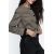 Zara Короткий блейзер в клетку с круглым вырезом и длинными рукавами с наплечниками, Цвет: Коричневый, Размер: XL, изображение 4