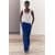 Zara Широкие брюки из коллекции zara woman средней посадки с петлями для ремня, Цвет: Синий, Размер: XS, изображение 5