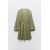 Zara Комбинезон с кройкой мини-платье с вырезом под горло, длинными рукавами на манжетах, вышивкой «выжигание» спереди, декоративными пуговицами спереди и широким эластичным поясом, Цвет: Зеленый, Размер: M, изображение 7