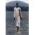 Zara Платье из смесового льна с круглым вырезом, длинными рукавами и подкладкой, Цвет: Бежевый, Размер: S, изображение 5