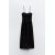 Zara Платье из льняной смеси с собранным прямым вырезом и тонкими бретельками, Цвет: Черный, Размер: XS