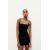 Zara Короткое платье с прямым вырезом, Цвет: Черный, Размер: XS, изображение 3