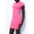 Zara Короткое облегающее платье из трикотажной ткани с высоким воротником и короткими рукавами, Цвет: Розовый, Размер: S, изображение 3
