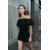 Zara  контраст разделителя off-the-shoulder платье , Цвет: Черный, Размер: S, изображение 3